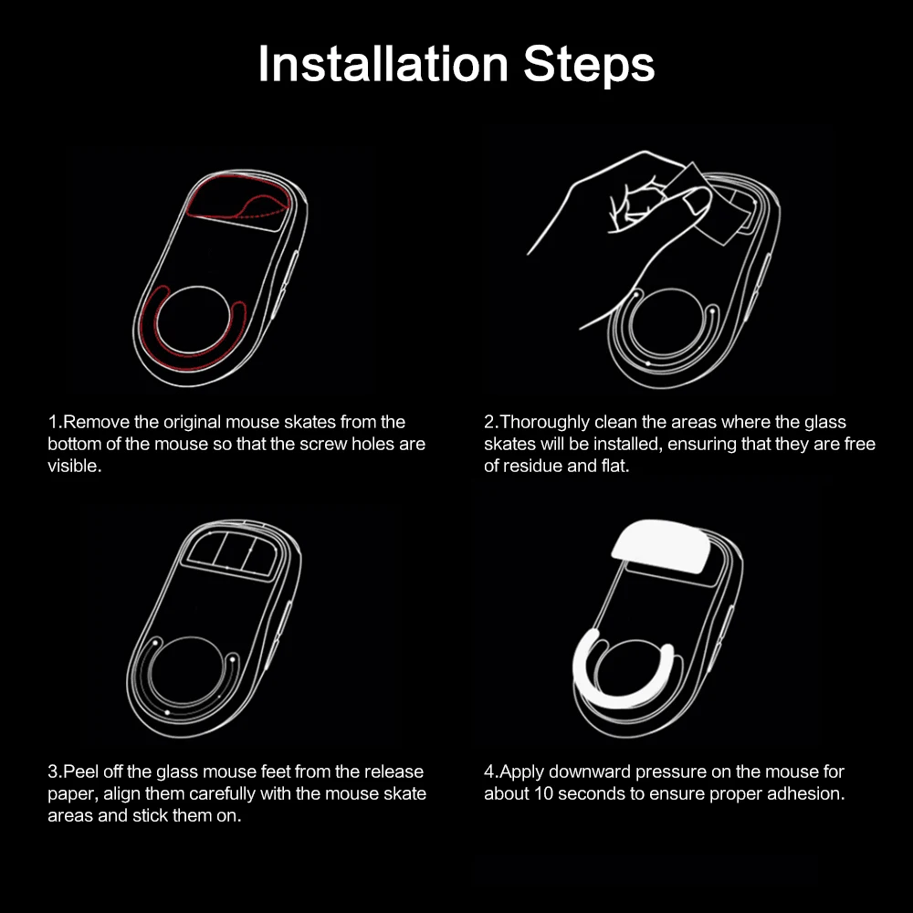 Glasses Mouse Feet Skates For Logitech G PRO X SUPERLIGHT Sticker Rounded Curved Edge GPXS Glide Feet For FPS MOBA Games