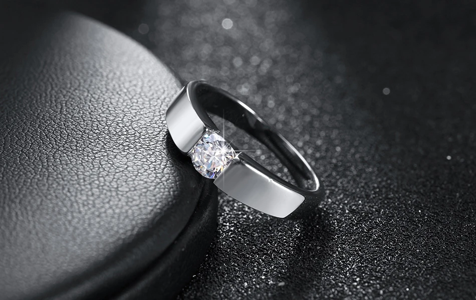 Charm 925 Sterling Silver Rings For Women Shining Crystal Size 7/8/9/10 Fashion Party Gifts Engagement Wedding Jewelry