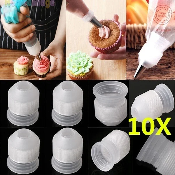 10Pcs Fashion Icing Piping Nozzles Tips Cake Decorating Converter Coupler Pastry Tool Home Tips