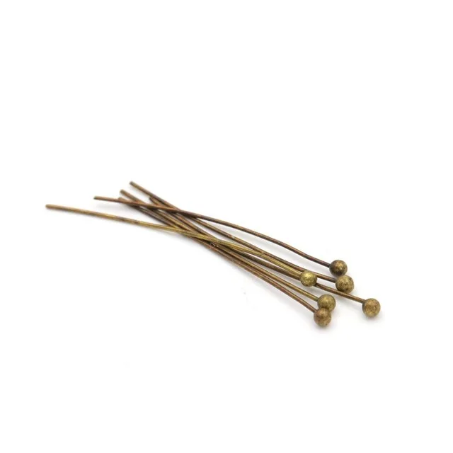 200pcs/lot 18 20 24 30 35 40 mm Metal Ball Head Pins Connector for DIY Jewelry Making Beads Needlework 0.5mm Headpin Accessories