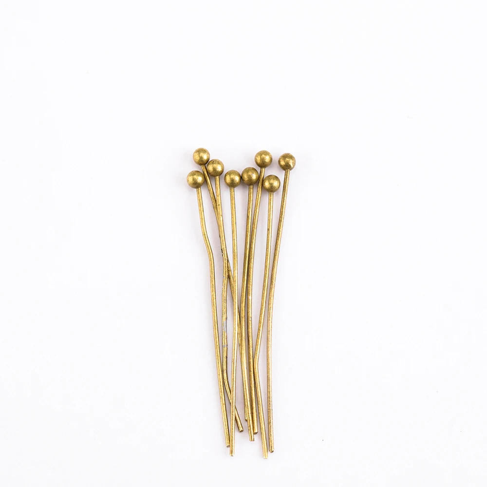 200pcs/lot 18 20 24 30 35 40 mm Metal Ball Head Pins Connector for DIY Jewelry Making Beads Needlework 0.5mm Headpin Accessories