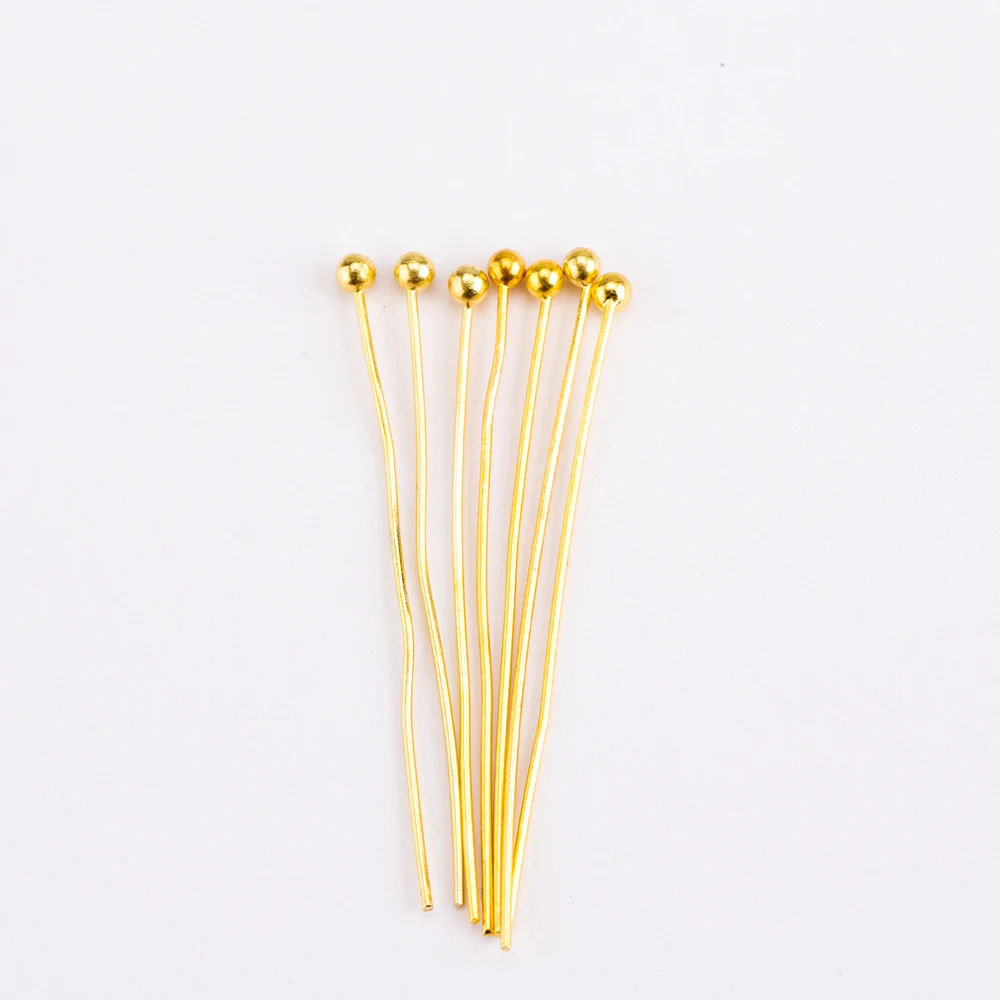200pcs/lot 18 20 24 30 35 40 mm Metal Ball Head Pins Connector for DIY Jewelry Making Beads Needlework 0.5mm Headpin Accessories