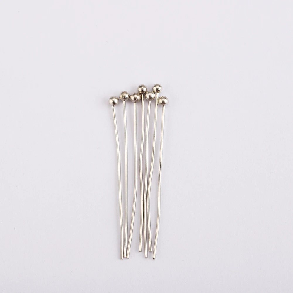 200pcs/lot 18 20 24 30 35 40 mm Metal Ball Head Pins Connector for DIY Jewelry Making Beads Needlework 0.5mm Headpin Accessories