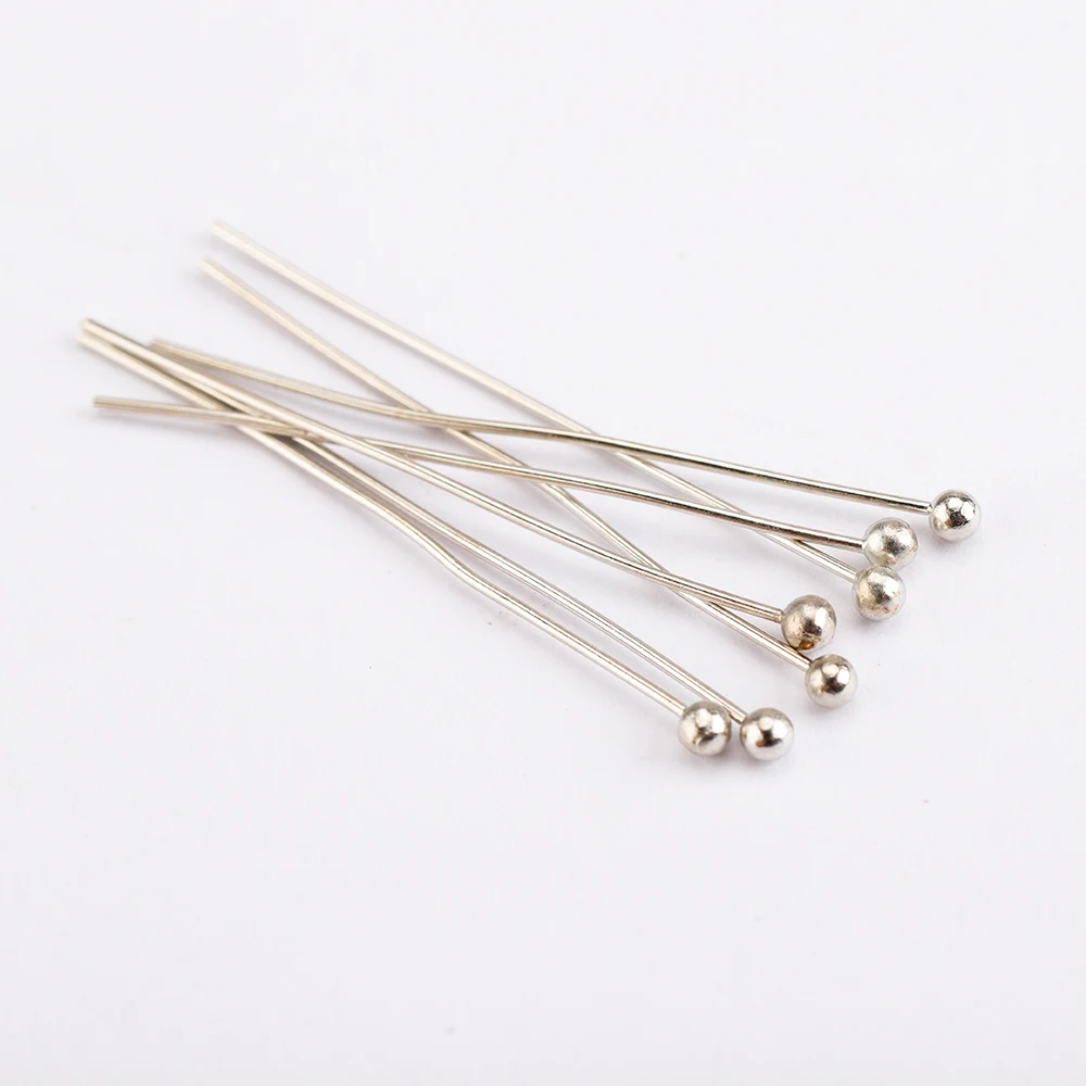200pcs/lot 18 20 24 30 35 40 mm Metal Ball Head Pins Connector for DIY Jewelry Making Beads Needlework 0.5mm Headpin Accessories
