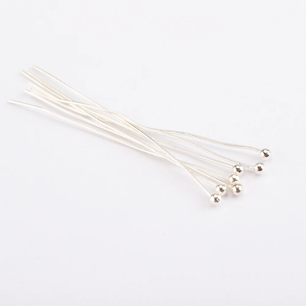 200pcs/lot 18 20 24 30 35 40 mm Metal Ball Head Pins Connector for DIY Jewelry Making Beads Needlework 0.5mm Headpin Accessories