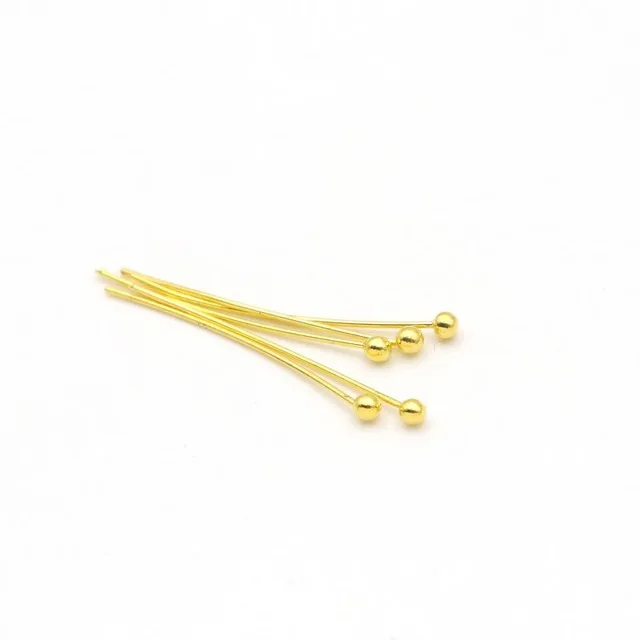 200pcs/lot 18 20 24 30 35 40 mm Metal Ball Head Pins Connector for DIY Jewelry Making Beads Needlework 0.5mm Headpin Accessories