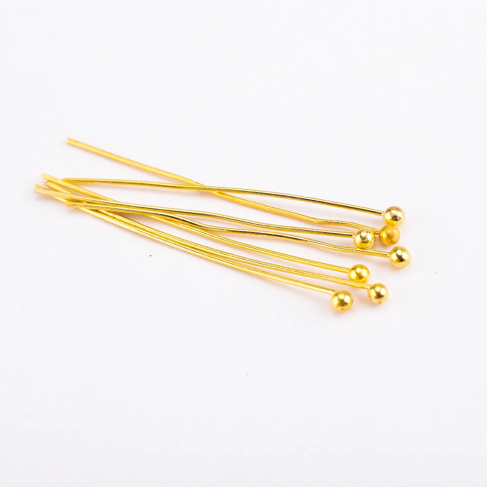 200pcs/lot 18 20 24 30 35 40 mm Metal Ball Head Pins Connector for DIY Jewelry Making Beads Needlework 0.5mm Headpin Accessories