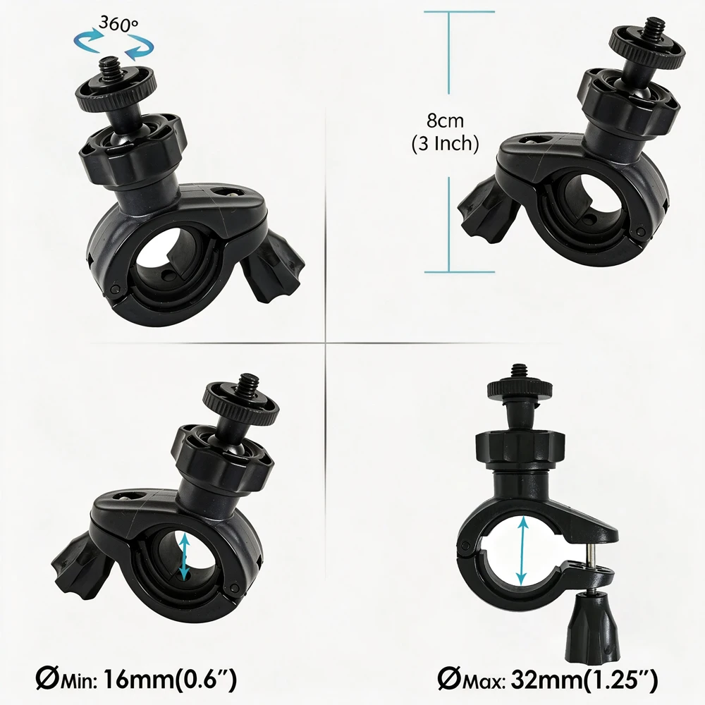 Bicycle Handlebar Mount Bike Holder For GoPro Hero 13 12 11 10 9 Insta360 X5 SJCAM AKASO DJI Osmo Action 6/5 PRO/4/3 Nano Camera