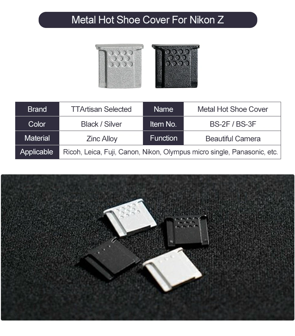 Camera Accessories Hot Shoe Cover Flash Camera Hot Shoe Cap Metal Cold Shoe Cover for Canon R10 Fujifilm XT3 Nikon ZFC Sony A7M4