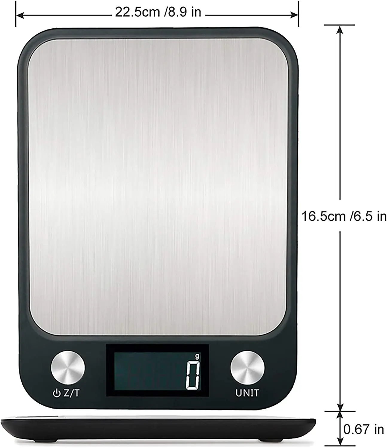 Kitchen Scale 15Kg/1g Weighing Food Coffee Balance Smart Electronic Digital Scales Stainless Steel Design for Cooking and Baking