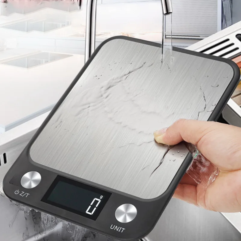 Kitchen Scale 15Kg/1g Weighing Food Coffee Balance Smart Electronic Digital Scales Stainless Steel Design for Cooking and Baking