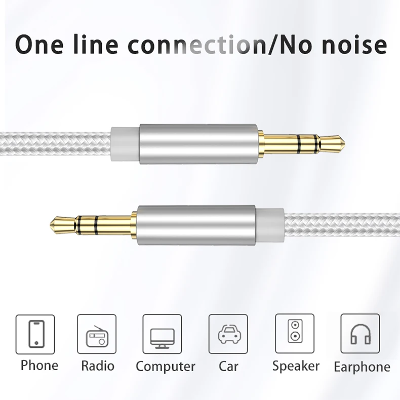 3.5mm to 3.5mm AUX Audio Cable 3.5mm Jack Speaker Cable for JBL Headphones Car Samsung Xiaomi Redmi 5 Plus Oneplus MP3 AUX Cord