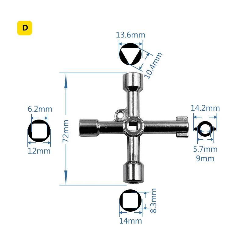 4 Ways Phillips Wrench Mini Universal Internal Triangle Multifunction Small Cross Key Wrench Repair Hand Tools For Car elevator