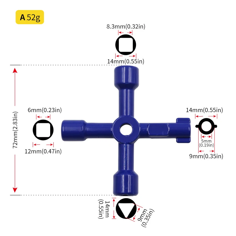 4 Ways Phillips Wrench Mini Universal Internal Triangle Multifunction Small Cross Key Wrench Repair Hand Tools For Car elevator