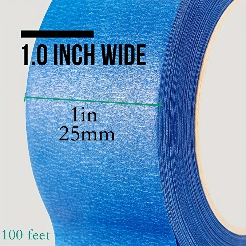 100 Feet * 1in Blue Painters Tape 1 inch Wide, Bulk Original Blue Masking Tape