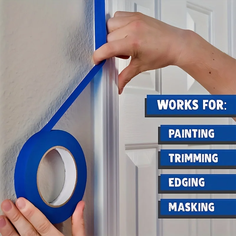 100 Feet * 1in Blue Painters Tape 1 inch Wide, Bulk Original Blue Masking Tape