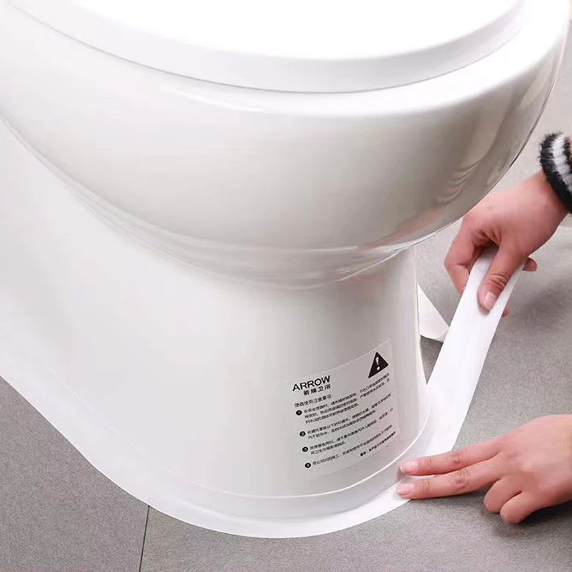 1 Roll of Waterproof and Mold Proof Toilet Sealing Strip, Kitchen Bathroom Self-Adhesive Sealing Tape, Bathroom Waterproof Tape