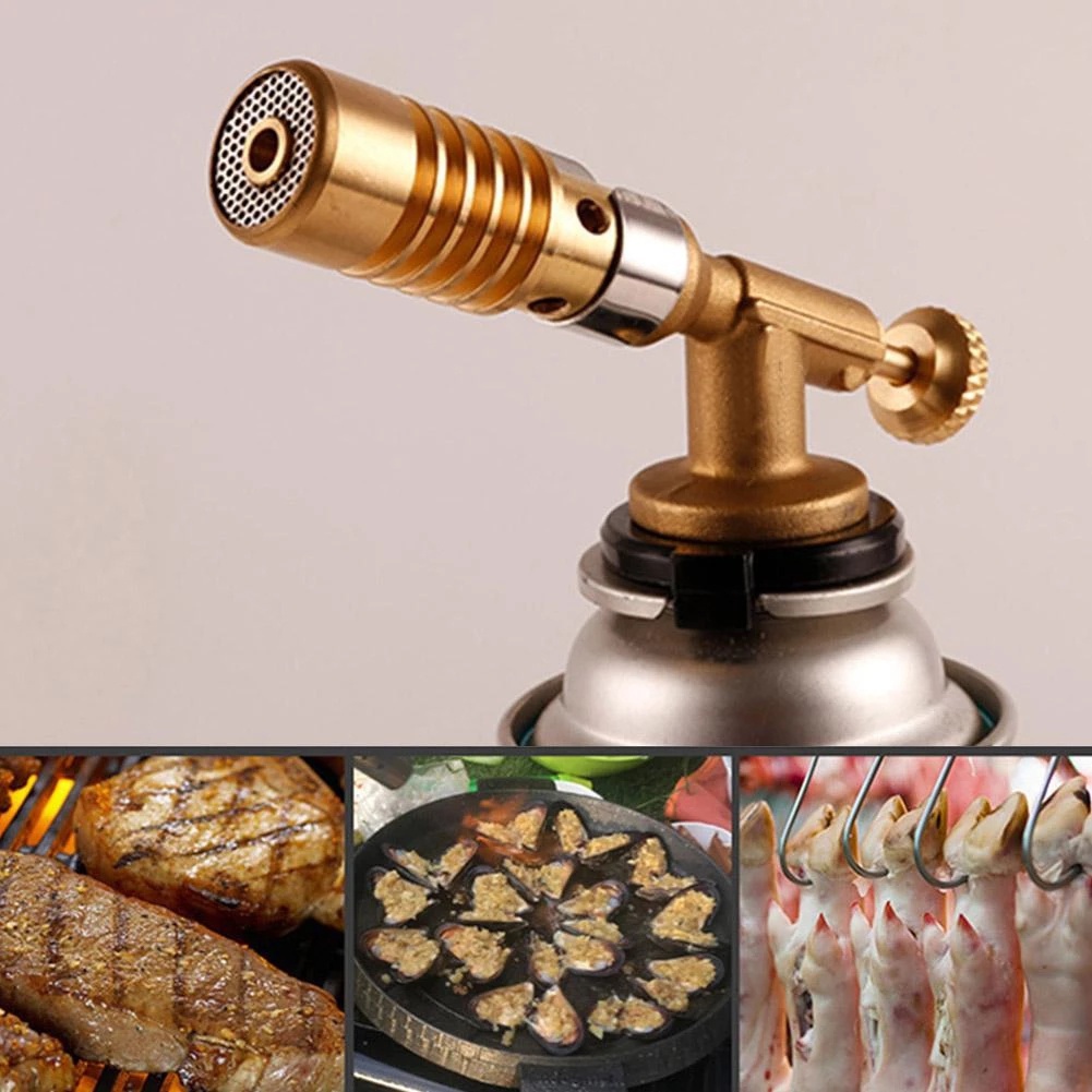Gas Burner Flame Gas Torch Flame Gun Blowtorch Cooking Soldering Butane Auto Ignition Gas-Burner Lighter Heating Camping