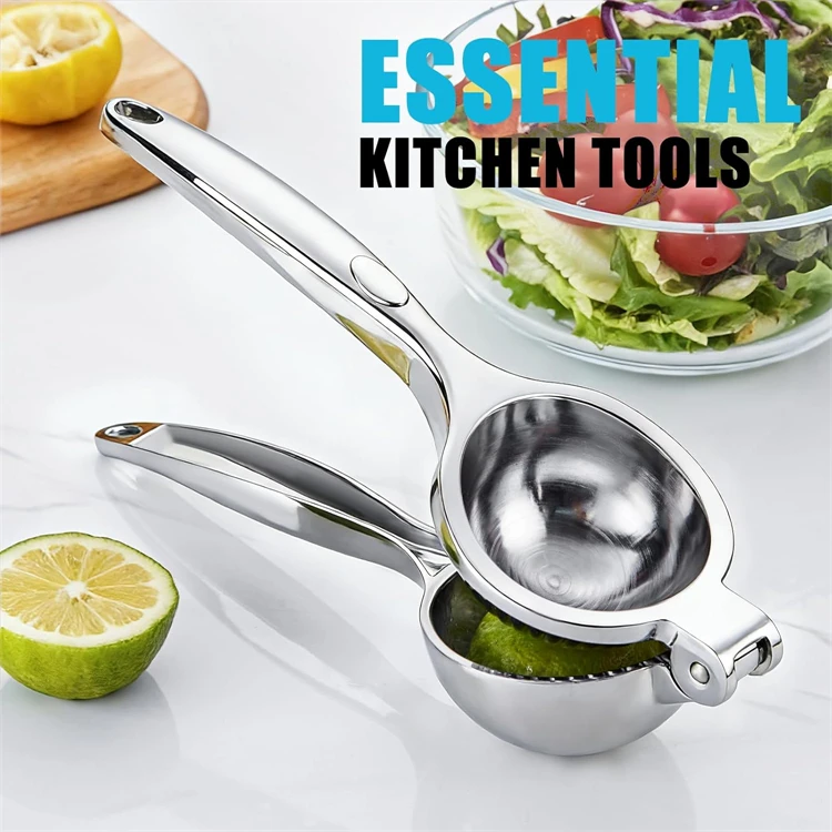 LMETJMA Premium Lemon Squeezer Zinc Alloy Manual Press Juicer Lime Squeezer for Lemon Citrus Orange Fruit JT217