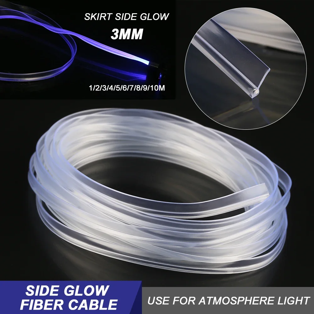 2.5mm Car Interior Decorative LED Fiber Optic Neon Wire Strip Light Guide Extension Accessories For Ambient Lighting Equipment