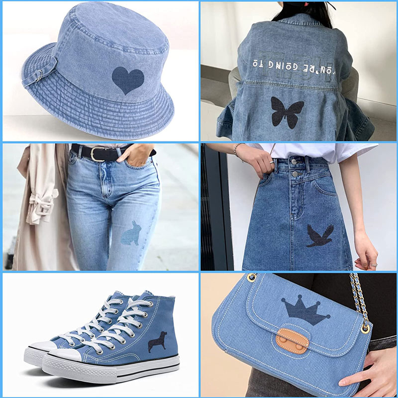 Denim Patches for Clothing - Super Glue Appliques, Iron-On & Sewing Fabric Embellishments, DIY Apparel Supplies for Pants and Ja