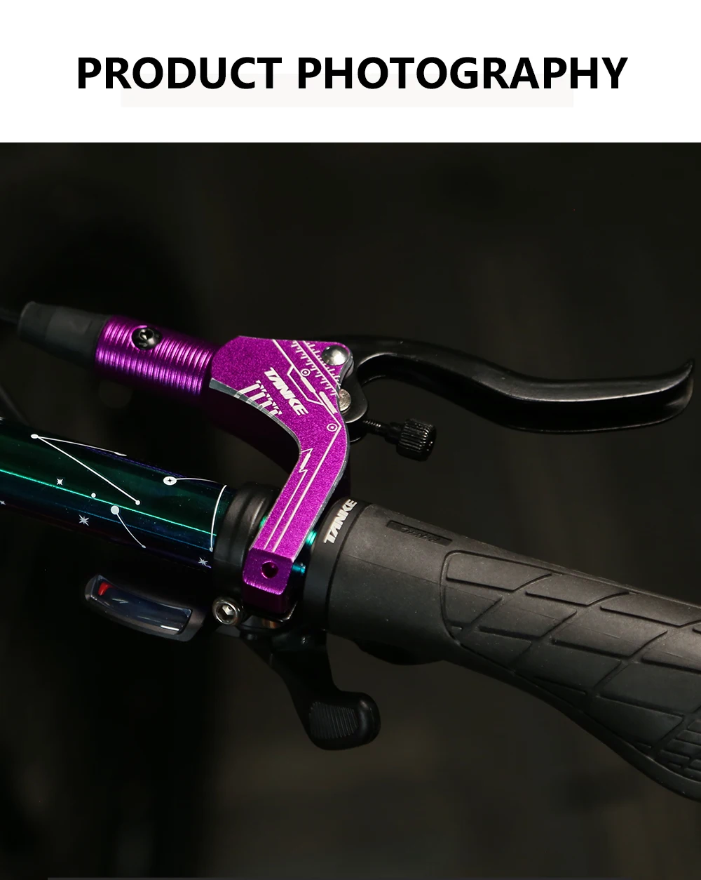 TANKE MTB Bike Hydraulic Disc Brake Set 160mm Rotors Oil Calliper Plate Front Rear Mountain Bicycle Clamp 22.2mm Handle A Pillar