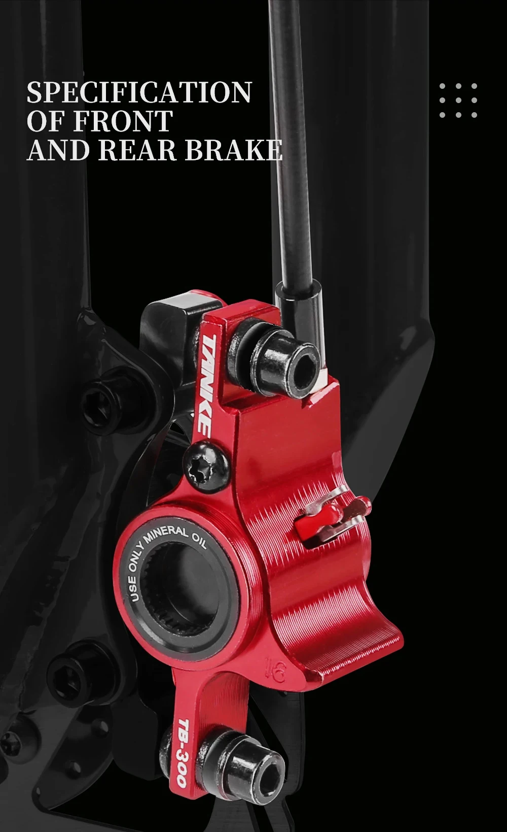 TANKE MTB Bike Hydraulic Disc Brake Set 160mm Rotors Oil Calliper Plate Front Rear Mountain Bicycle Clamp 22.2mm Handle A Pillar