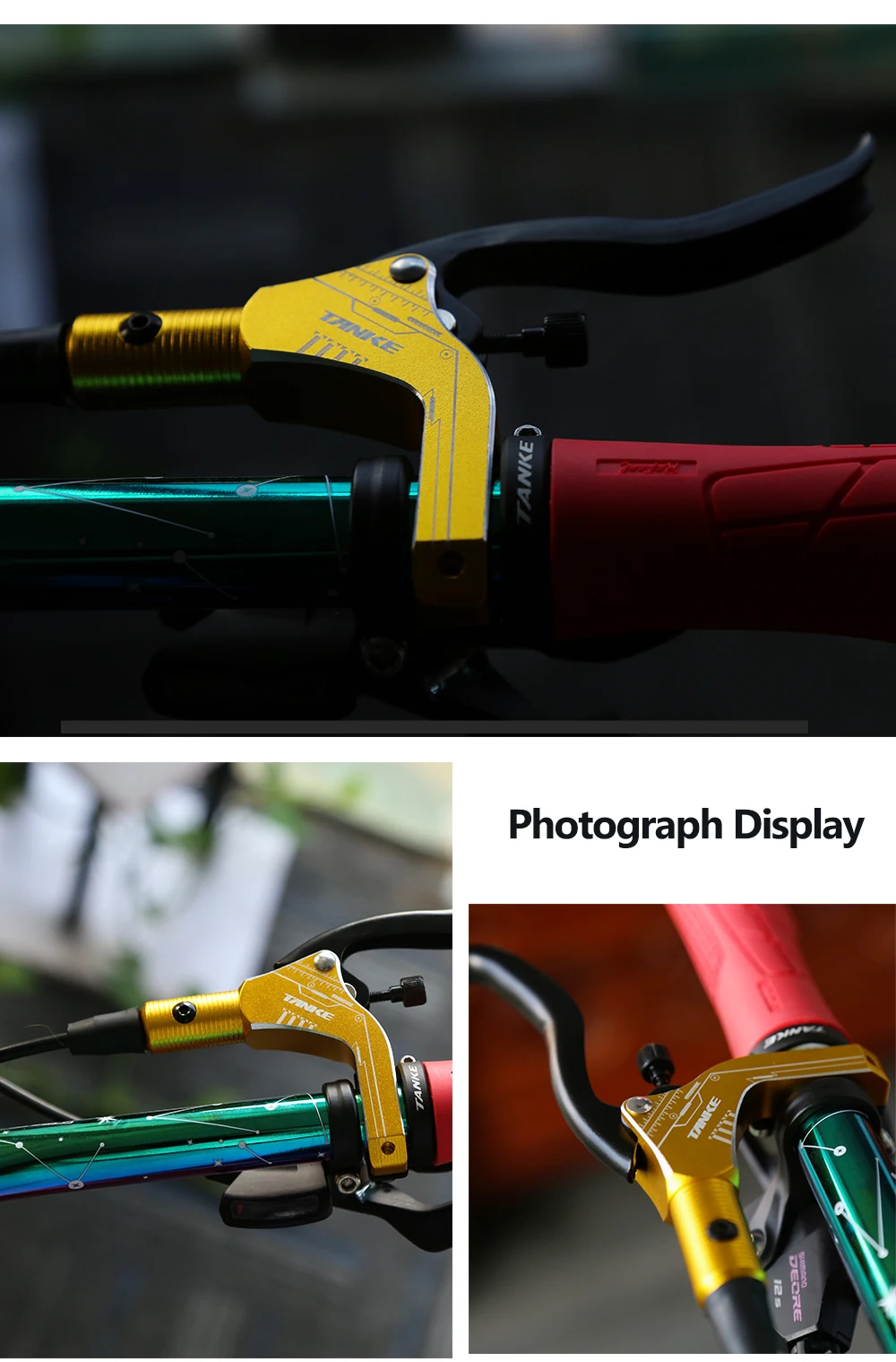 TANKE MTB Bike Hydraulic Disc Brake Set 160mm Rotors Oil Calliper Plate Front Rear Mountain Bicycle Clamp 22.2mm Handle A Pillar