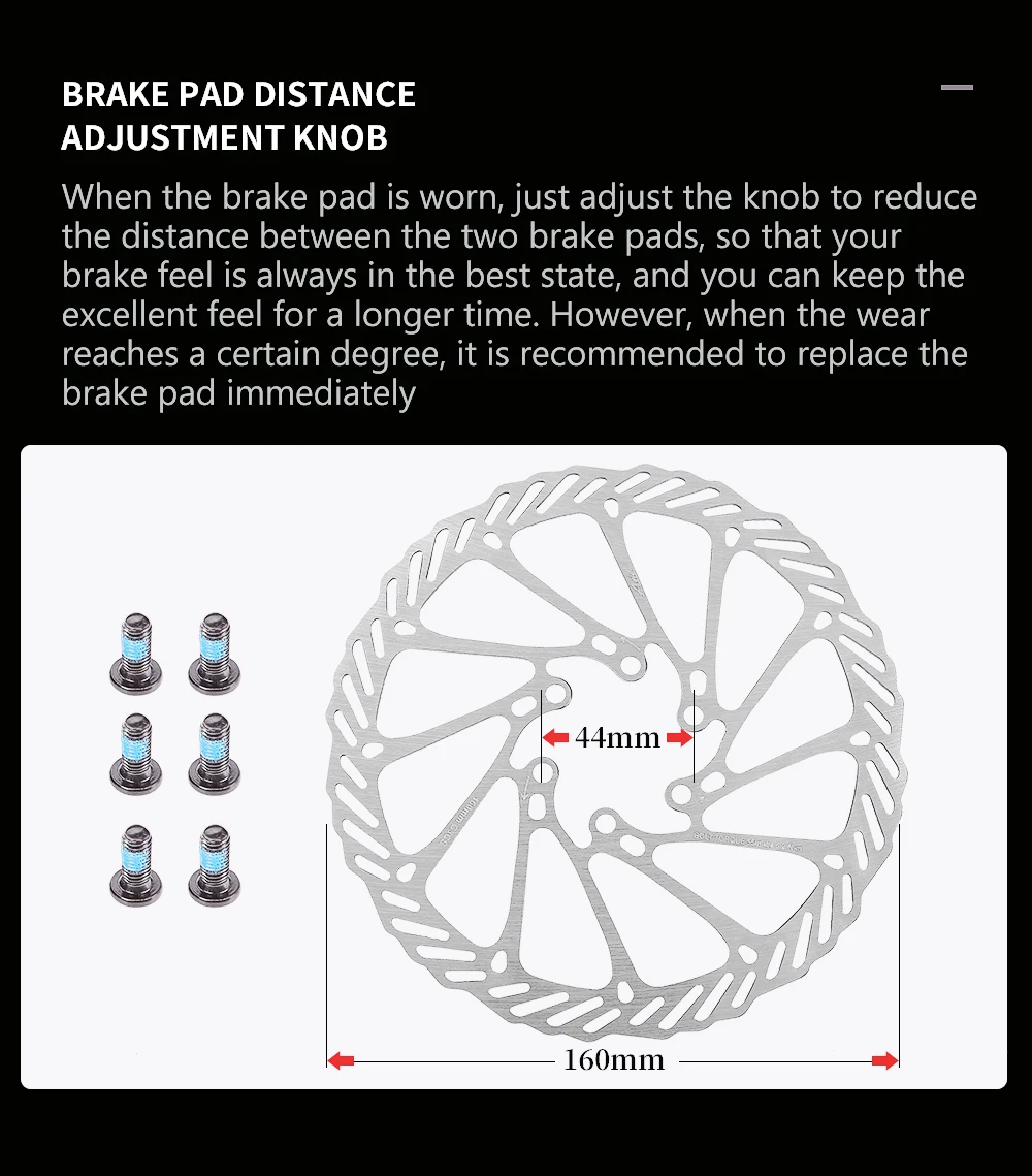 TANKE MTB Bike Hydraulic Disc Brake Set 160mm Rotors Oil Calliper Plate Front Rear Mountain Bicycle Clamp 22.2mm Handle A Pillar