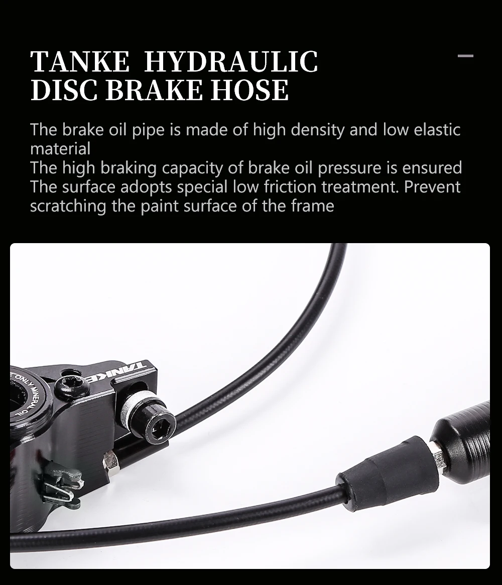 TANKE MTB Bike Hydraulic Disc Brake Set 160mm Rotors Oil Calliper Plate Front Rear Mountain Bicycle Clamp 22.2mm Handle A Pillar