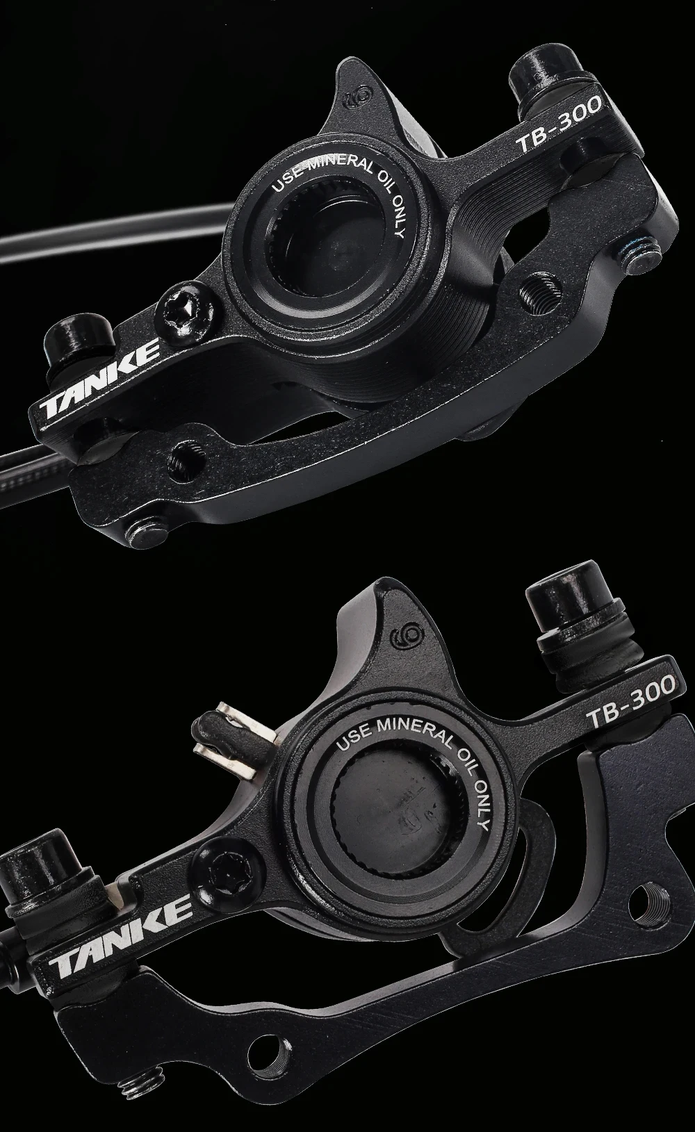 TANKE MTB Bike Hydraulic Disc Brake Set 160mm Rotors Oil Calliper Plate Front Rear Mountain Bicycle Clamp 22.2mm Handle A Pillar