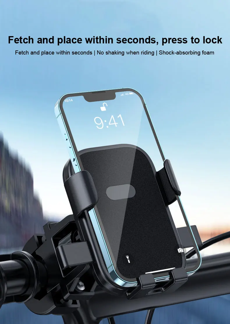 Anti-slip Phone Mount 360° Rotatable Adjustable Bike Phone Mount for Outdoor Cycling, Mountain Bike Accessories