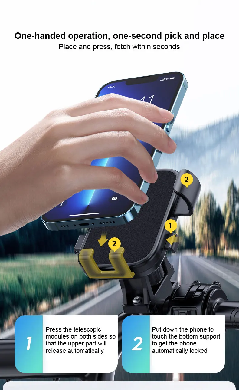 Anti-slip Phone Mount 360° Rotatable Adjustable Bike Phone Mount for Outdoor Cycling, Mountain Bike Accessories
