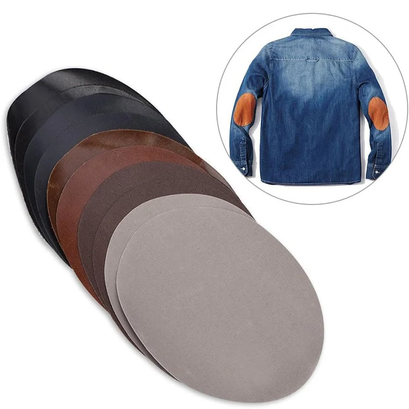 4Pcs Iron On Patches Repair Patches Oval Suede Cowhide Elbow Patches Elbow Knee Velvet Patches for Sweater Repair Clothing Jeans