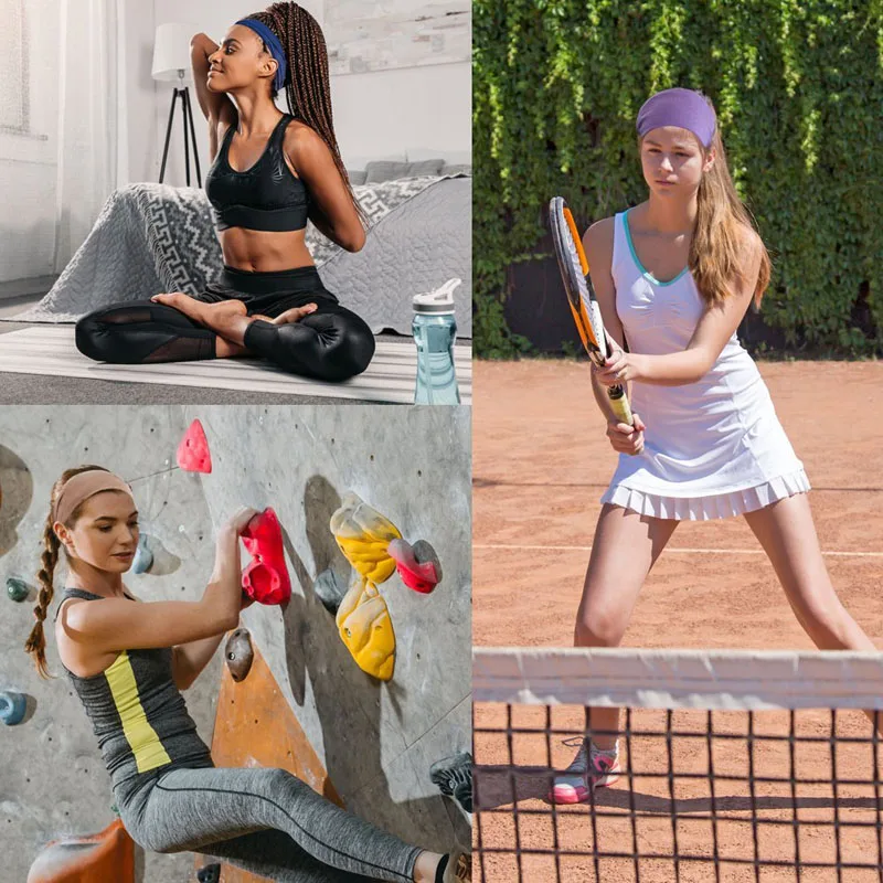 New Summer Women Solid Cotton Headband Elastic Wide Soft Girls Sports Yoga Knotted Headband Running Sweatband For Tennis Gym