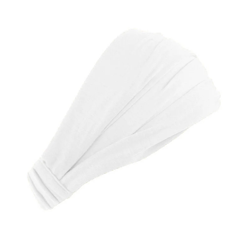 New Summer Women Solid Cotton Headband Elastic Wide Soft Girls Sports Yoga Knotted Headband Running Sweatband For Tennis Gym
