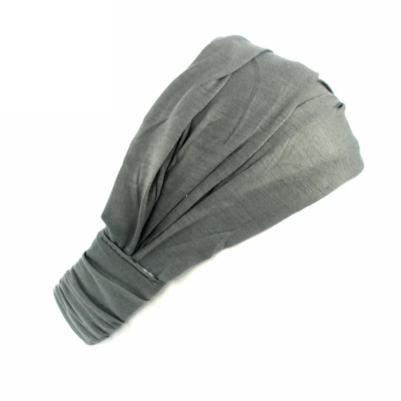 New Summer Women Solid Cotton Headband Elastic Wide Soft Girls Sports Yoga Knotted Headband Running Sweatband For Tennis Gym