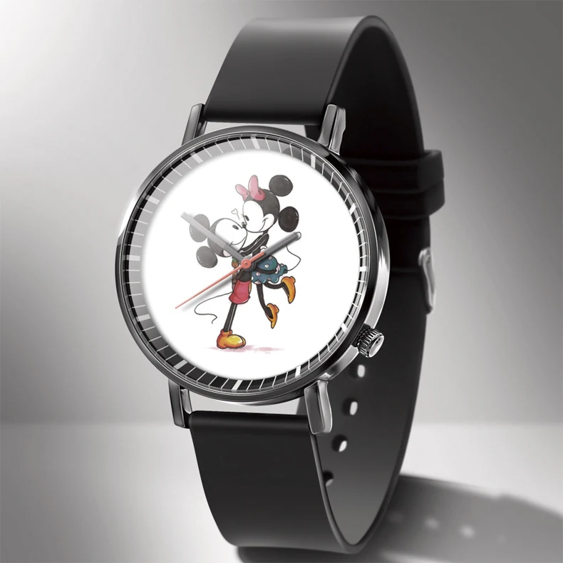 Disney Mickey Minnie Mouse Girl Boy Children's Kids Watch Women Cute Male Female Couple Wrist Watches Birthday Gifts