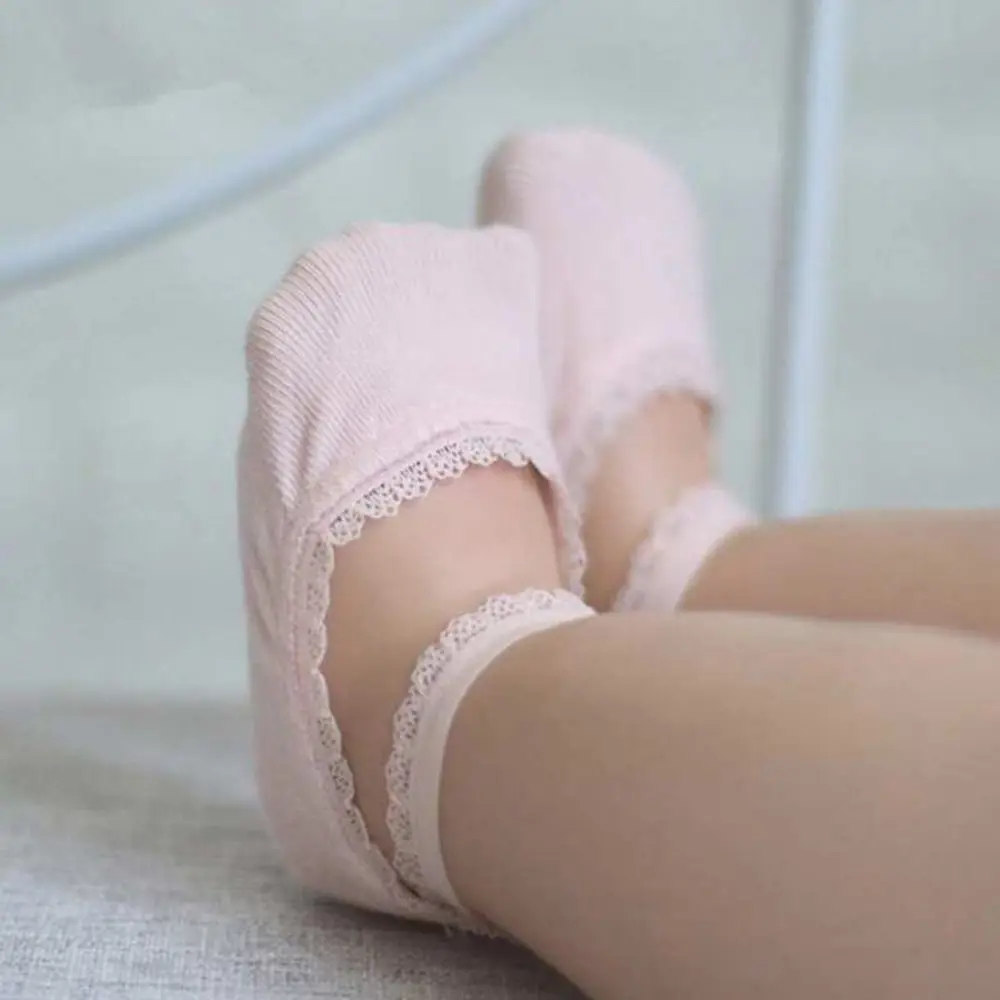 Rubber Soles Infant Solid Color Anti-slip Socks Lace Socks Baby Socks Newborn Socks Summer
