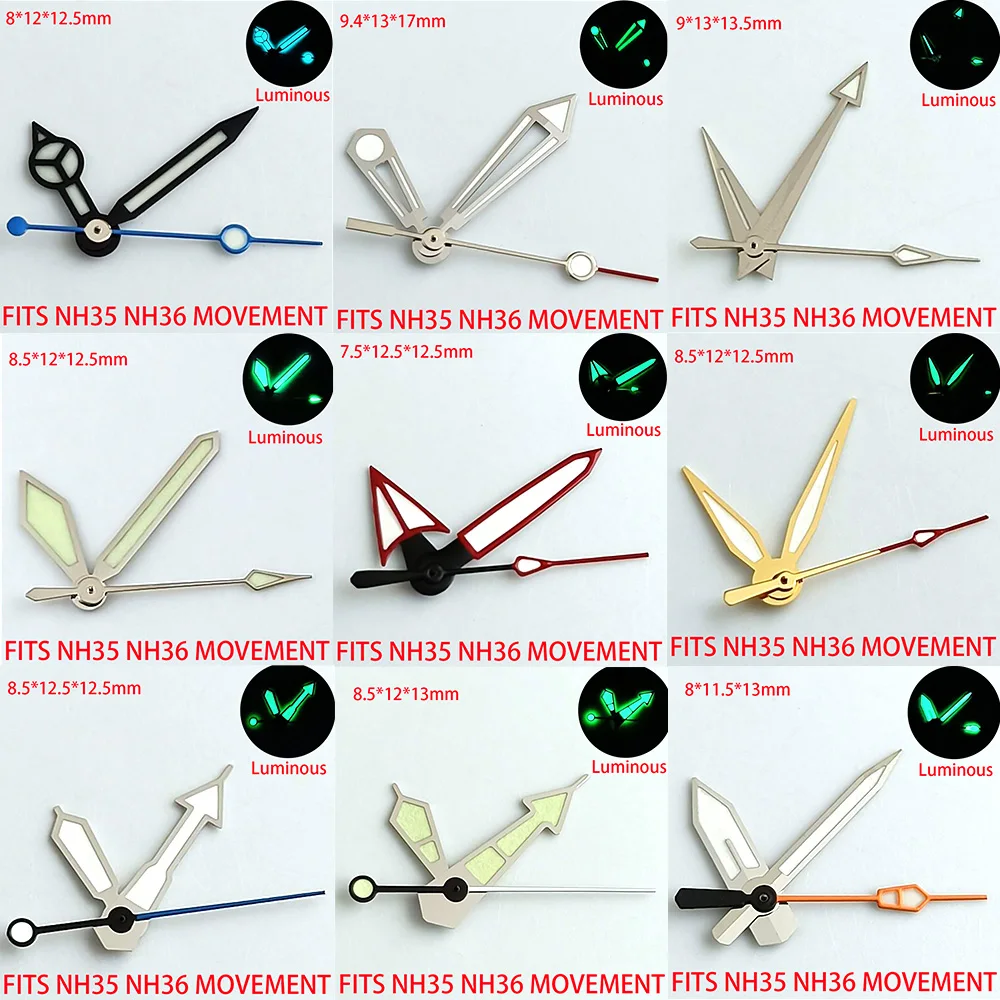 Watch Accessories Pointer NH 35 NH36 Hands Green/Blue Super Luminous Suitable For NH 35 NH36 Movement