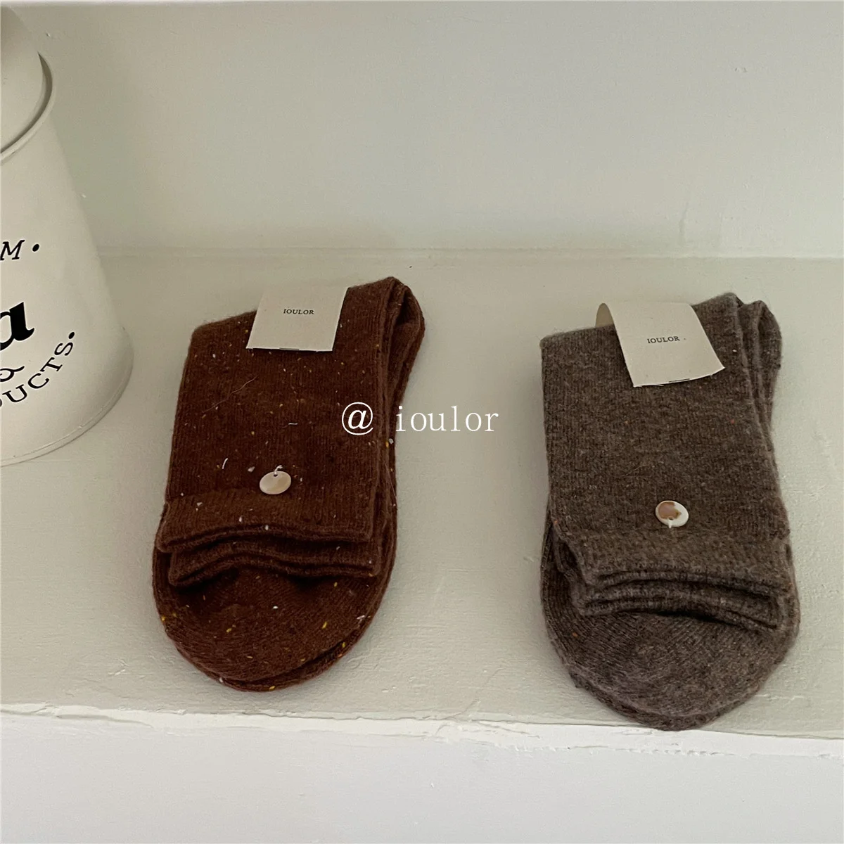 SP&CITY Colored Dotted Sheep Woolen Socks Women's Winter Warm Keeping Middle Tube Socks Casual Thick Korean Fashion Stockings