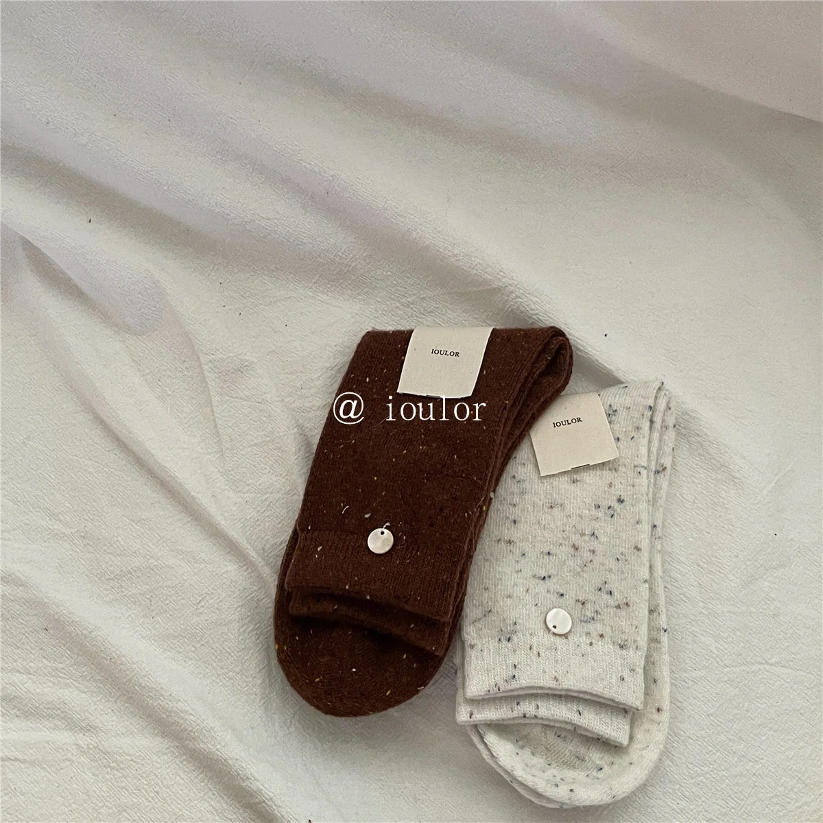SP&CITY Colored Dotted Sheep Woolen Socks Women's Winter Warm Keeping Middle Tube Socks Casual Thick Korean Fashion Stockings