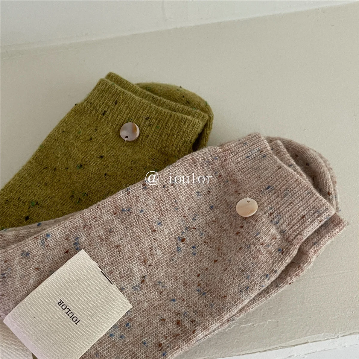SP&CITY Colored Dotted Sheep Woolen Socks Women's Winter Warm Keeping Middle Tube Socks Casual Thick Korean Fashion Stockings