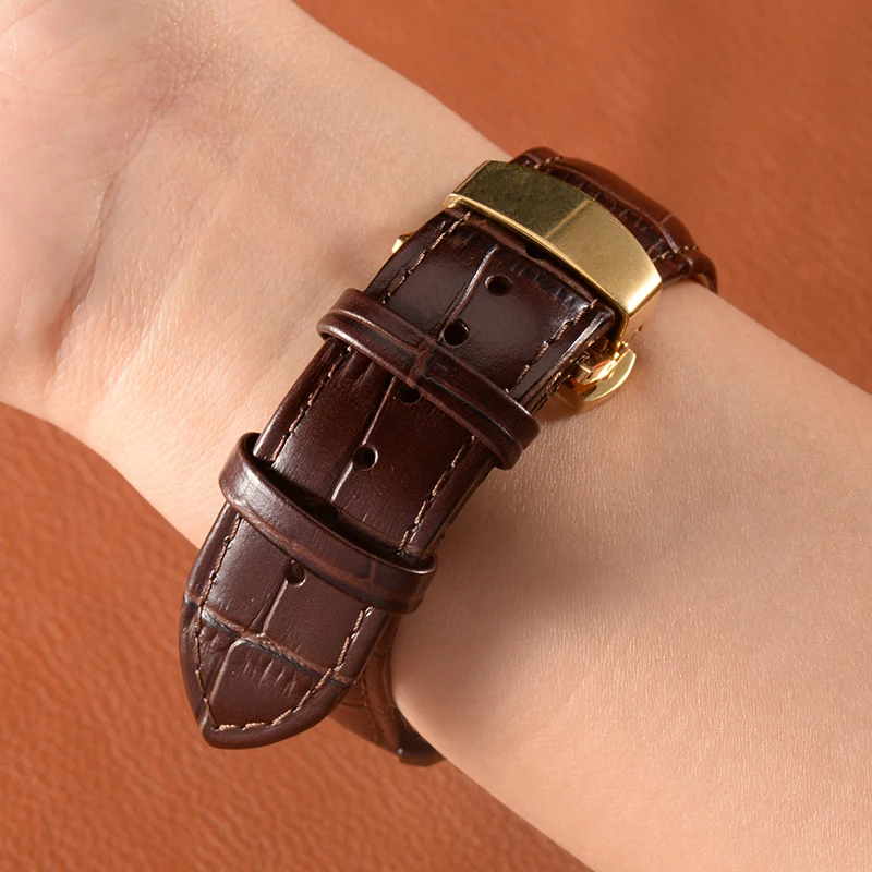 2pcs Leather Watch Band Keeper Strap Locker Ring Black Brown Holder Loop Bracelet Retainer 14mm/16mm/18mm/20mm/22mm/24mm