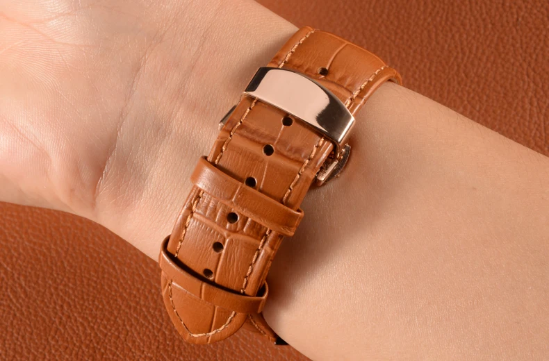 2pcs Leather Watch Band Keeper Strap Locker Ring Black Brown Holder Loop Bracelet Retainer 14mm/16mm/18mm/20mm/22mm/24mm