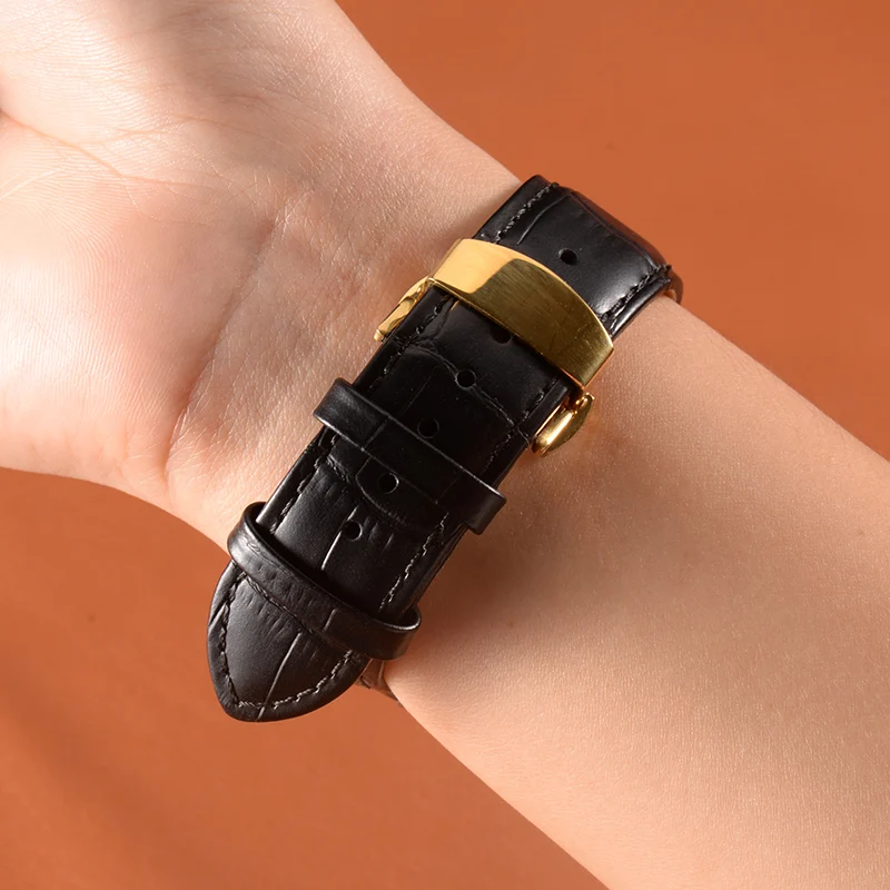 2pcs Leather Watch Band Keeper Strap Locker Ring Black Brown Holder Loop Bracelet Retainer 14mm/16mm/18mm/20mm/22mm/24mm