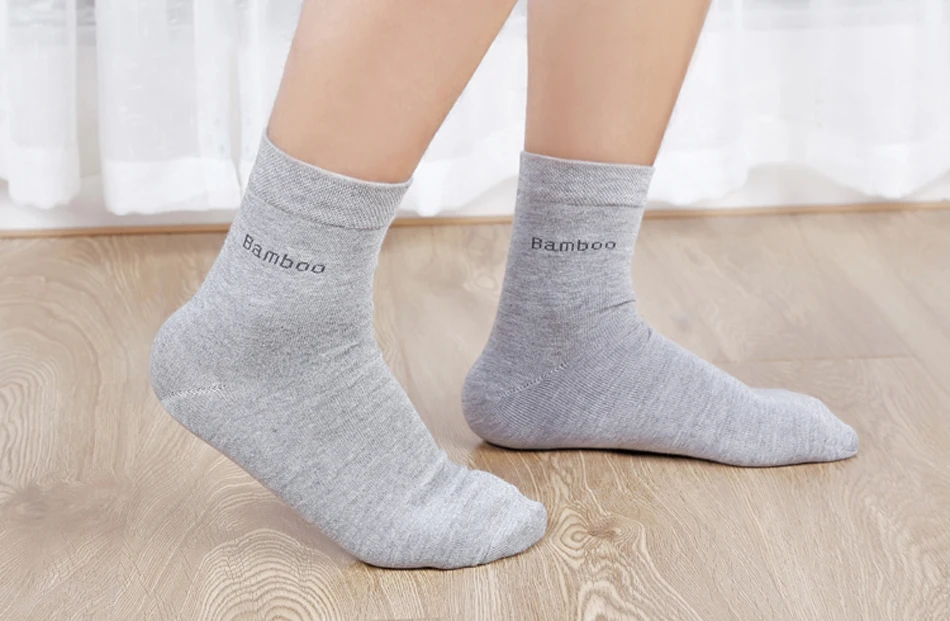 10 Pairs / Lot Bamboo Fiber Socks Men Casual Business Anti-Bacterial Breatheable Men's Crew Socks High Quality Guarantee Sock