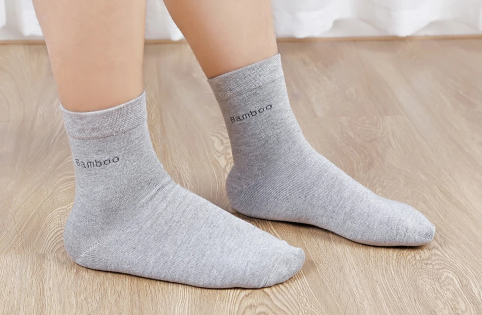 10 Pairs / Lot Bamboo Fiber Socks Men Casual Business Anti-Bacterial Breatheable Men's Crew Socks High Quality Guarantee Sock