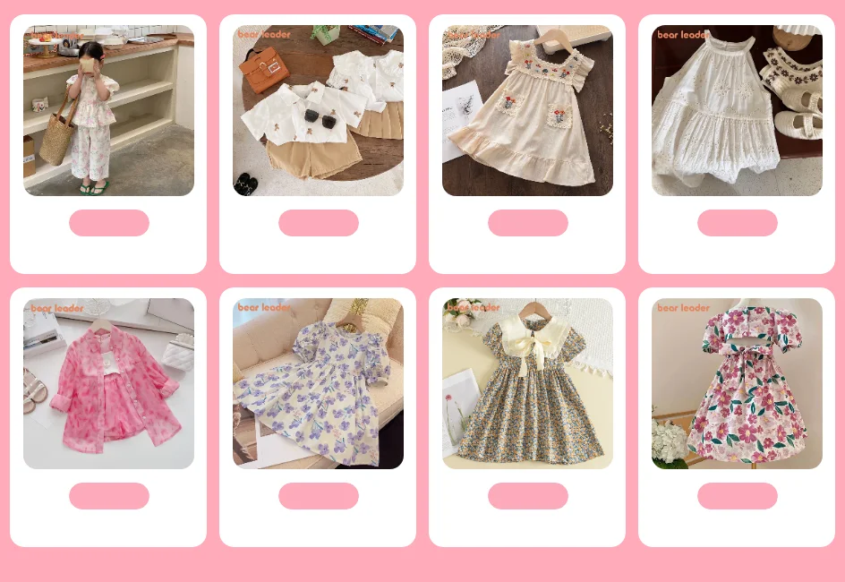Bear Leader Rose Pink Plaid Bow Dress Elegant Lolita Child Big Girls Midi Dress Children Dresses Teens Party Princess Sundress