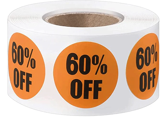 500pcs Percent Off Sticker Rolls Clearance Discount Stickers Pricemarker Tag Sticker Label for Retail Store Promotion